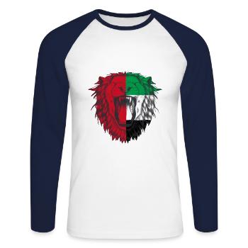 E.A.U - T-shirt baseball manches longues Homme - blanc/marine - Devant - Nik (191cm)