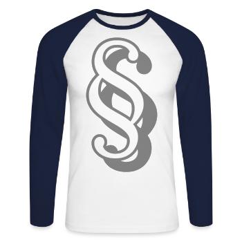 Lawyer's Law Exams - Unisex Long Sleeve Baseball T-Shirt - white/navy - Front - Nik (191cm)