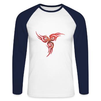 celtic symbol 17 e 13 - Unisex Long Sleeve Baseball T-Shirt - white/navy - Front - Nik (191cm)