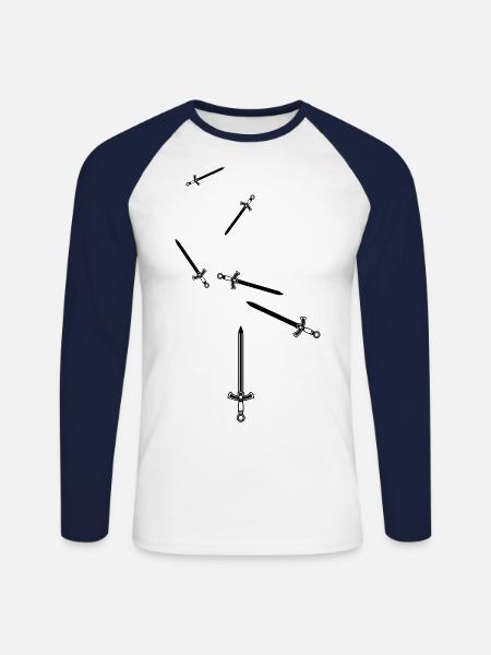 Sword Icon Icon - Unisex Long Sleeve Baseball T-Shirt - white/navy