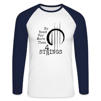 4 Saiten Ukulele Bass Violine Anti-Gitarre Spaß - Unisex Baseballshirt langarm - Weiß/Navy - Vorne - Nik (191cm)