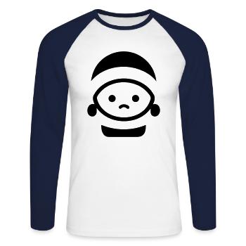 Petit pere noel - T-shirt baseball manches longues Homme - blanc/marine - Devant - Nik (191cm)