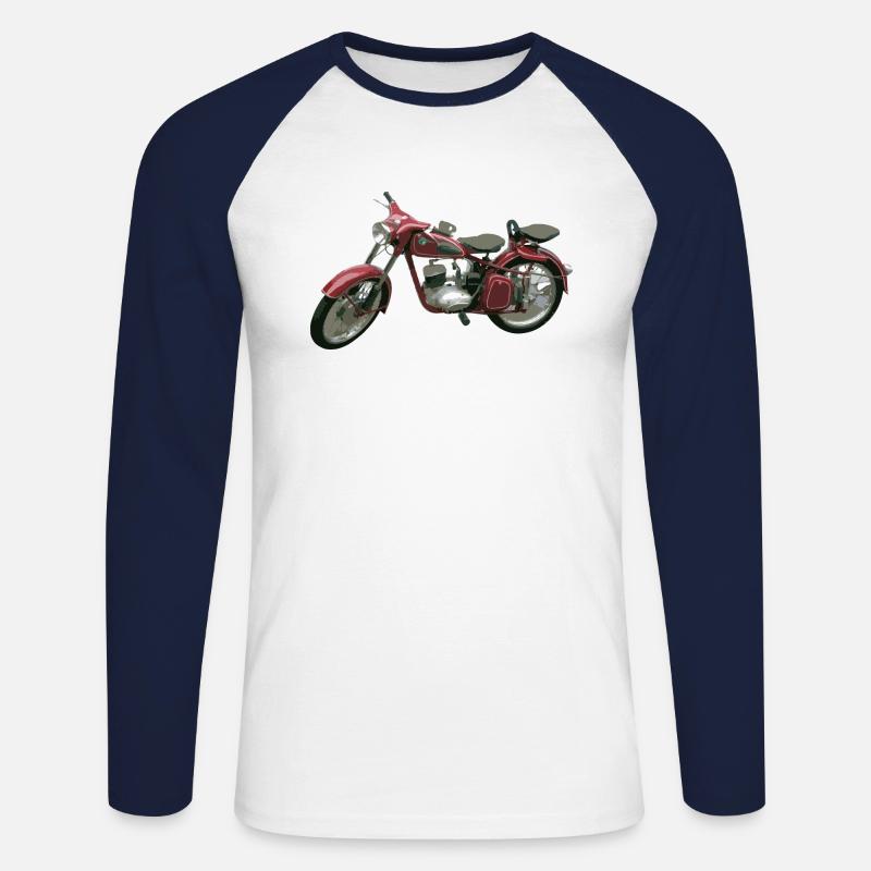 MZ RT - Unisex Baseballshirt langarm - Weiß/Navy