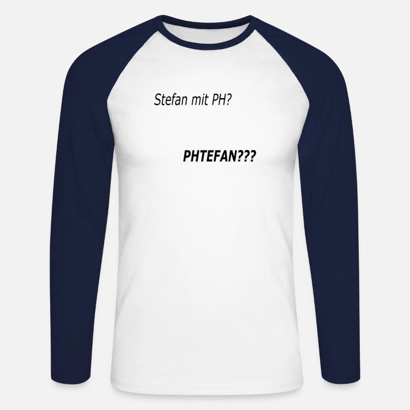 Stephan with PH? - Unisex Long Sleeve Baseball T-Shirt - white/navy