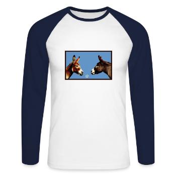 friends - Unisex Baseballshirt langarm - Weiß/Navy - Vorne - Nik (191cm)