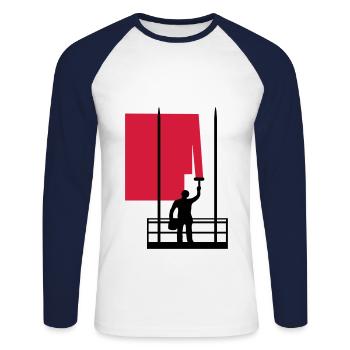 house painter mc184 - Unisex Long Sleeve Baseball T-Shirt - white/navy - Front - Nik (191cm)