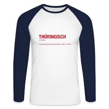 THÜRINGISCH THAUFRINGEN - Unisex Long Sleeve Baseball T-Shirt - white/navy - Front - Nik (191cm)