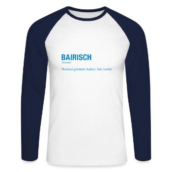 BAVAROIS, Bavarois - T-shirt baseball manches longues Homme - blanc/marine - Devant - Nik (191cm)