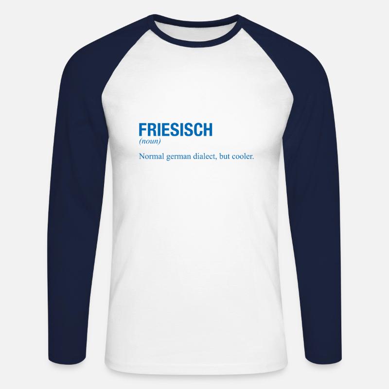 FRIESISCH - Unisex Baseballshirt langarm - Weiß/Navy
