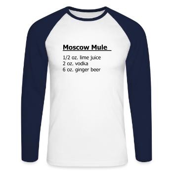 cocktail - T-shirt baseball manches longues Homme - blanc/marine - Devant - Nik (191cm)