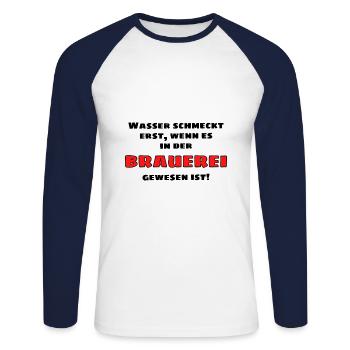 Bierliebhaber Bier Alkohol Trinken Saufen - Unisex Baseballshirt langarm - Weiß/Navy - Vorne - Nik (191cm)