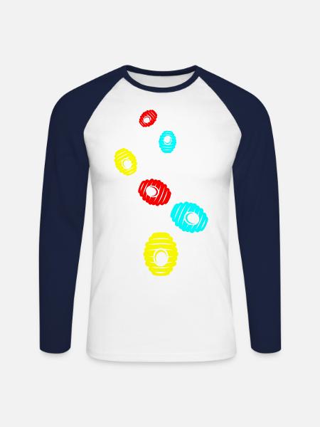 Beekeeper Icon honey - Unisex Long Sleeve Baseball T-Shirt - white/navy