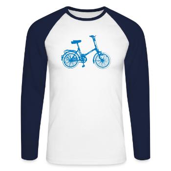 DDR Klapprad Klappfahrrad - Unisex Baseballshirt langarm - Weiß/Navy - Vorne - Nik (191cm)