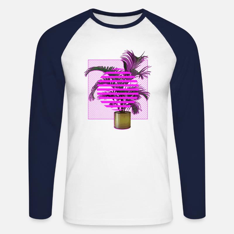 Impianto Vaporwave - Maglia da baseball a manica lunga da uomo - bianco/navy
