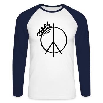 Peace Sign Drawing Peace Sketch black - Unisex Long Sleeve Baseball T-Shirt - white/navy - Front - Nik (191cm)