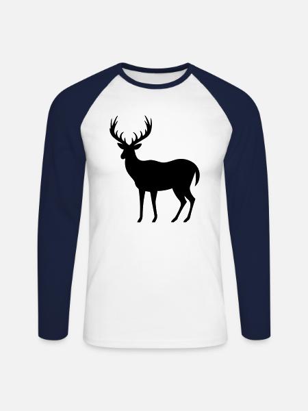 Karibu - Unisex Baseballshirt langarm - Weiß/Navy