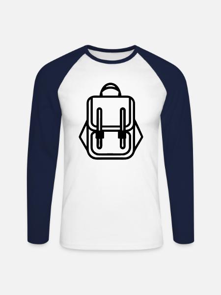 Backpack - Unisex Long Sleeve Baseball T-Shirt - white/navy