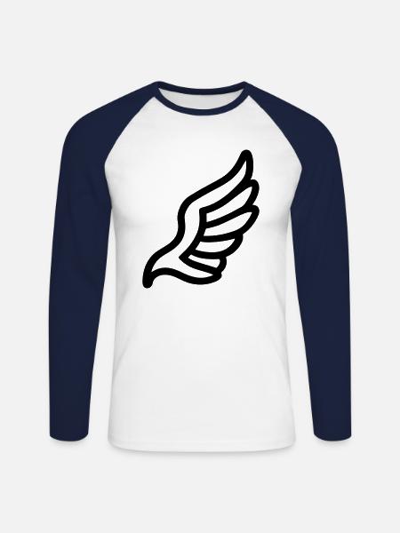 Ailes d'ange - T-shirt baseball manches longues Homme - blanc/marine