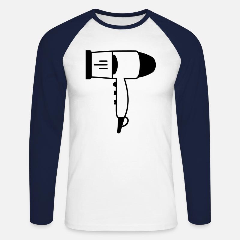 Föhn - Unisex Baseballshirt langarm - Weiß/Navy