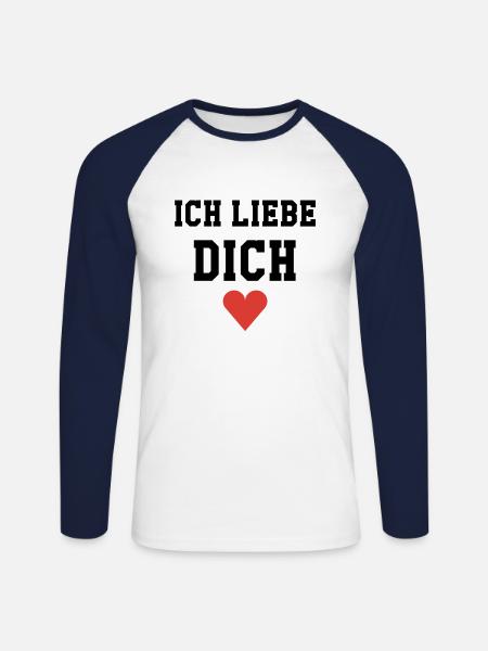 Ich liebe Dich - Unisex Baseballshirt langarm - Weiß/Navy