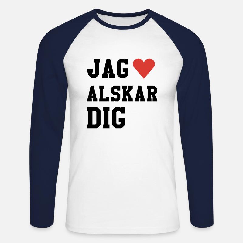 Jag alskar dig - Unisex Baseballshirt langarm - Weiß/Navy