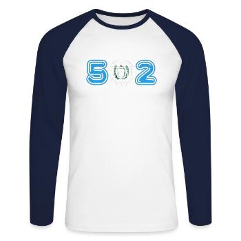 TEAM 502 GUATEMALA - T-shirt baseball manches longues Homme - blanc/marine - Devant - Nik (191cm)