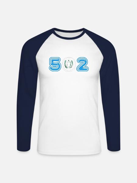 TEAM 502 GUATEMALA - Unisex Long Sleeve Baseball T-Shirt - white/navy