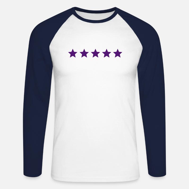 5 Sterne - Unisex Baseballshirt langarm - Weiß/Navy
