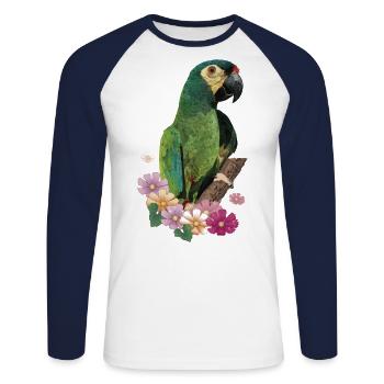 Das Maracanã - Unisex Baseballshirt langarm - Weiß/Navy - Vorne - Nik (191cm)