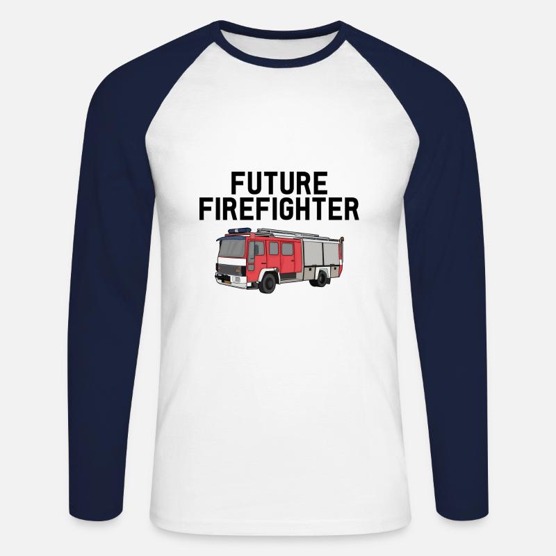 FUTURE FIREFIGHTER - Unisex Long Sleeve Baseball T-Shirt - white/navy