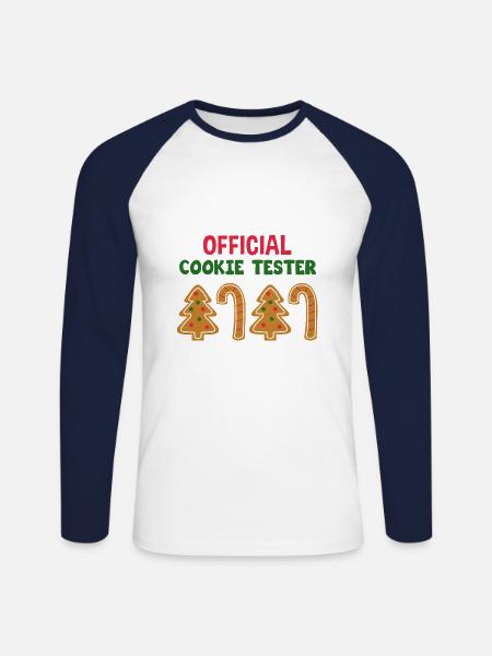 OFFICIAL COOKIE TESTER - Unisex Long Sleeve Baseball T-Shirt - white/navy