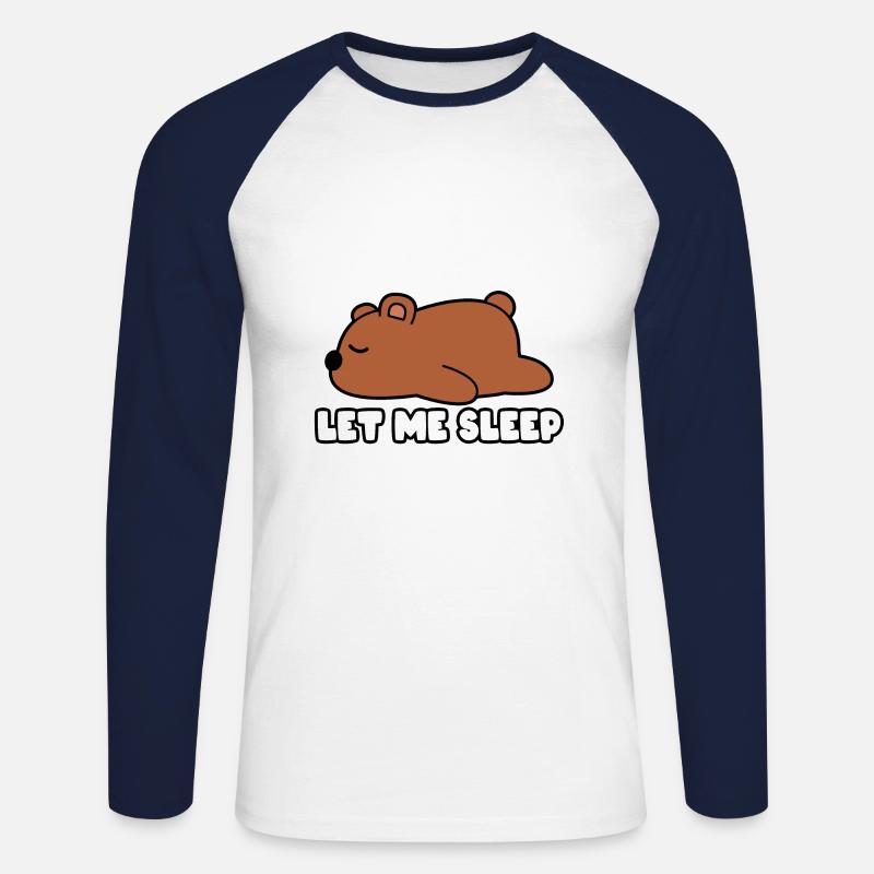 Let me sleep Bär - Unisex Baseballshirt langarm - Weiß/Navy