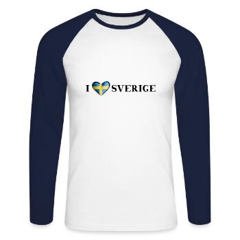I LOVE SVERIGE Gift Idea Sweden Sweden - Unisex Long Sleeve Baseball T-Shirt - white/navy - Front - Nik (191cm)