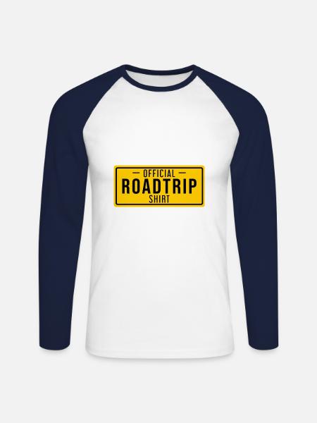 ROADTRIP SHIRT - Unisex Baseballshirt langarm - Weiß/Navy