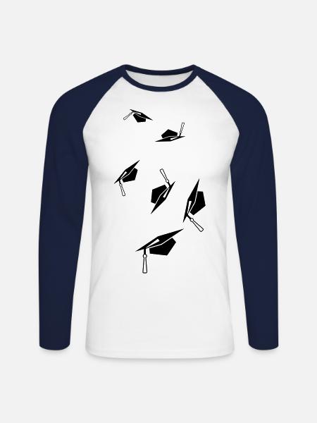 Student symbol - Unisex Baseballshirt langarm - Weiß/Navy