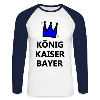 Die Herrscher aus Bayern - Unisex Baseballshirt langarm - Weiß/Navy - Vorne - Nik (191cm)