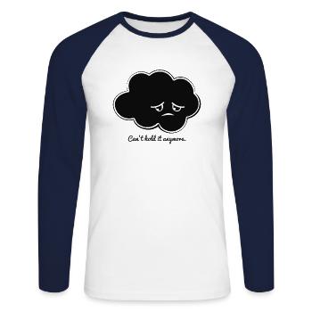 Rain Cloud Sad Feeling Gift Rain Saying - Unisex Long Sleeve Baseball T-Shirt - white/navy - Front - Nik (191cm)