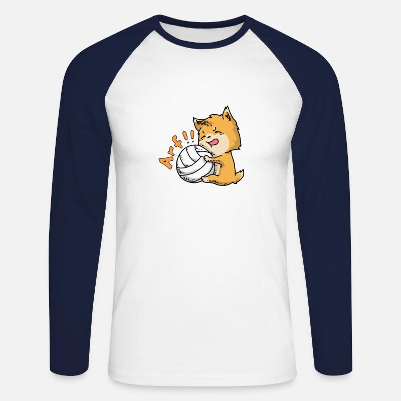 Fuchs Volleyball - Unisex Baseballshirt langarm - Weiß/Navy