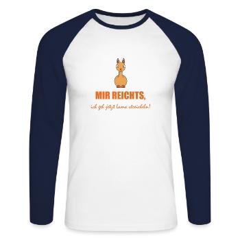 Mir reichts - Unisex Baseballshirt langarm - Weiß/Navy - Vorne - Nik (191cm)