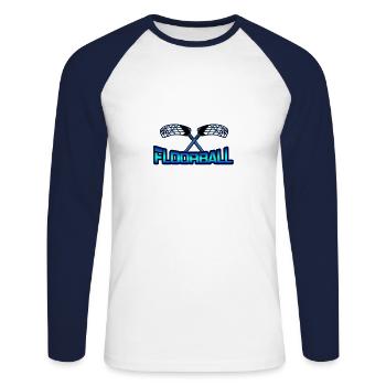 Floorball sport de passe-temps - T-shirt baseball manches longues Homme - blanc/marine - Devant - Nik (191cm)