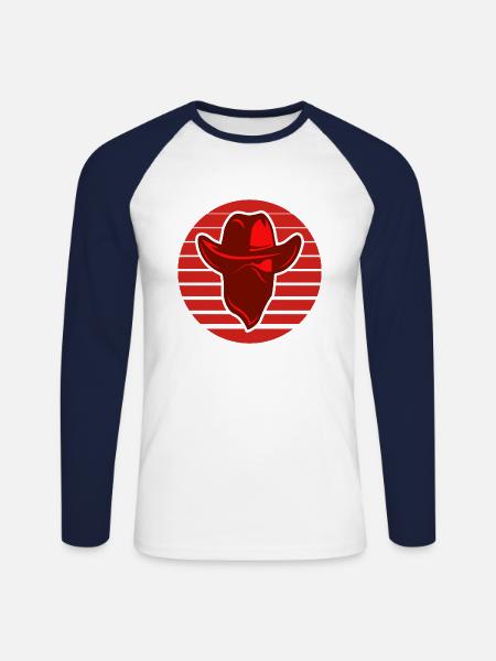 Roter Bandit - Unisex Long Sleeve Baseball T-Shirt - white/navy