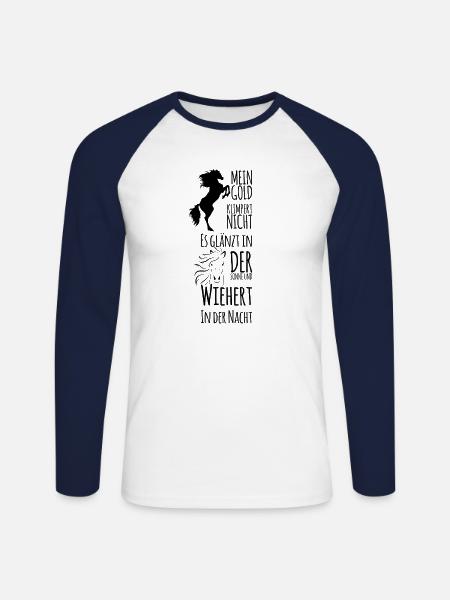 Pferde spruch - Unisex Baseballshirt langarm - Weiß/Navy