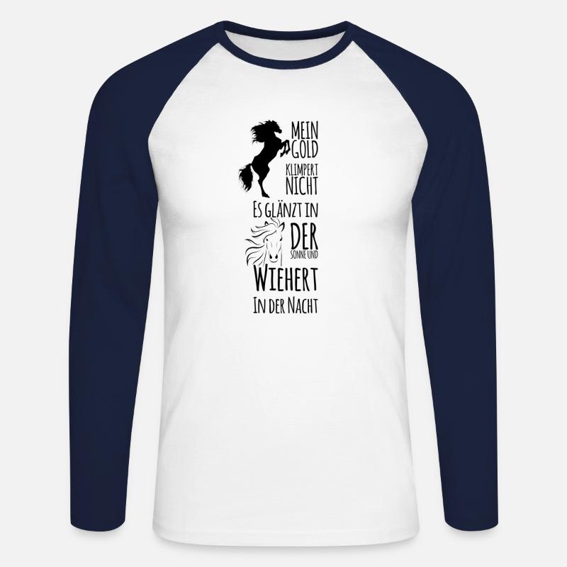 Pferde spruch - Unisex Baseballshirt langarm - Weiß/Navy