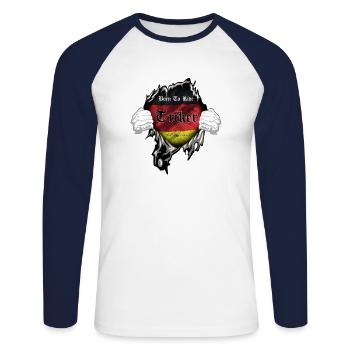 TRIKE ROIS / BORN TO RIDE ALLEMAGNE TRIKER - T-shirt baseball manches longues Homme - blanc/marine - Devant - Nik (191cm)