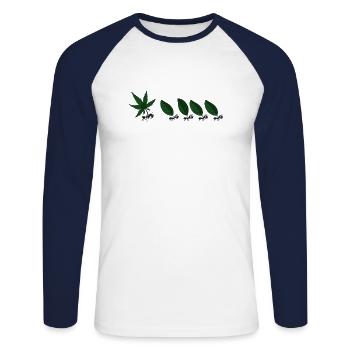 weed. Ant - Unisex Long Sleeve Baseball T-Shirt - white/navy - Front - Nik (191cm)