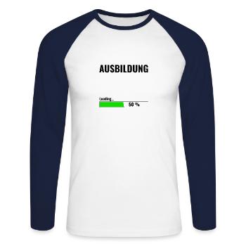 Ausbildung Geschenk Geschenkidee für Auszubildende - Unisex Baseballshirt langarm - Weiß/Navy - Vorne - Nik (191cm)