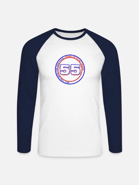 Rangers Fifty Five 55 and Counting - Unisex Long Sleeve Baseball T-Shirt - white/navy