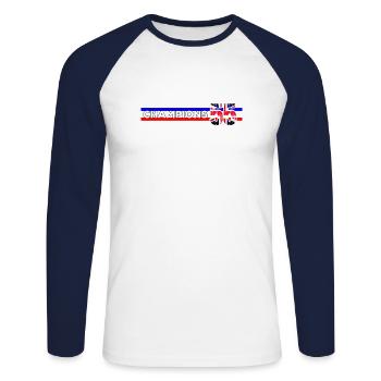 Rangers Fifty Five 55 and Counting - Unisex Long Sleeve Baseball T-Shirt - white/navy - Front - Nik (191cm)