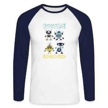 Future Robotics Engineer Kids Robot - T-shirt baseball manches longues Homme - blanc/marine - Devant - Nik (191cm)