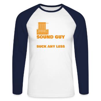 I Can The Sound Guy Audio Engineer Music Record - Unisex Long Sleeve Baseball T-Shirt - white/navy - Front - Nik (191cm)